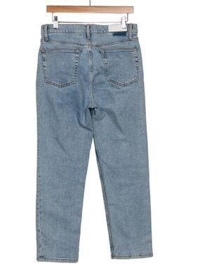 Redone Blue Womens High-Rise Straight Jeans